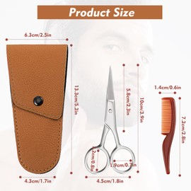 BeardScissors-3Pcs Nose Hair, Mustache & Detail Trimming,Professional Beard Care Kit for Men