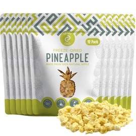 Crispy Craze Freeze Dried Pineapple (12 Snack Sized Bags, 0.52 oz Each), Pineapple Fruit Crisps, Non GMO, Healthy Snack, No Added Sugar & Additives, 100% Natural, Allergen Free, School Safe