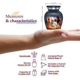 Trupoint Memorials Cremation Urns for Human Ashes - Decorative Urns, Urns for Human Ashes Female & Male, Urns for Ashes Adult Female, Funeral Urns - Horse, 4 Small Keepsakes