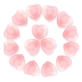 Herz Stein Rosenquarz Stein Rosenquarz Herz Kristalle Edelsteine Geschenke Kristalle Herz Rosenquarz Herzen Liebe Heilung Kristall für Muttertag,Vatertag,Geburtstage,Heilung Kristall, 15 Stück