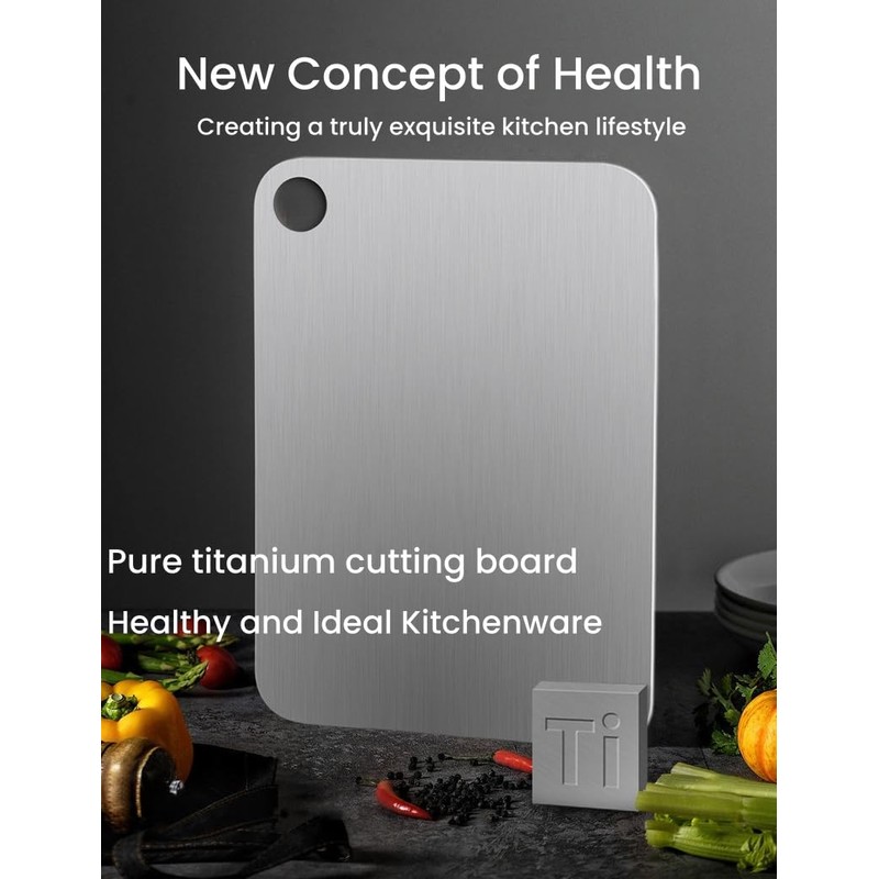 100% Pure Titanium Cutting Boards, Titanium Cutting Board for Kitchen,
