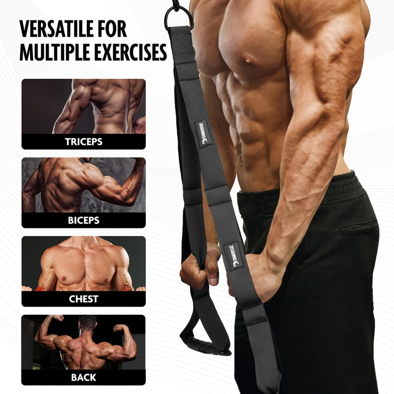 DMoose Fitness Tricep Rope Cable Attachment - Multi-Grip Gym Rope