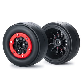 WEFEINO 2Pcs Rear 2.2/3.0" Drag Racing Wheel Tires for 1:10 22S No-prep Drag Racing RC Car Short Course Slash
