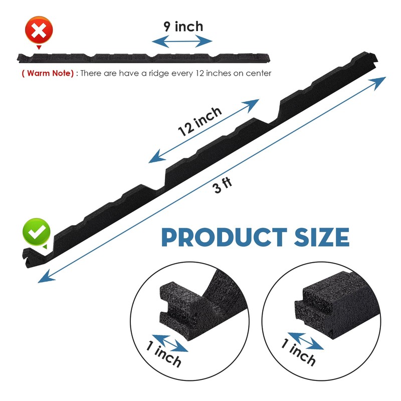 20Pcs 12 Inch Outside R Panel Foam Closure Strips -12"