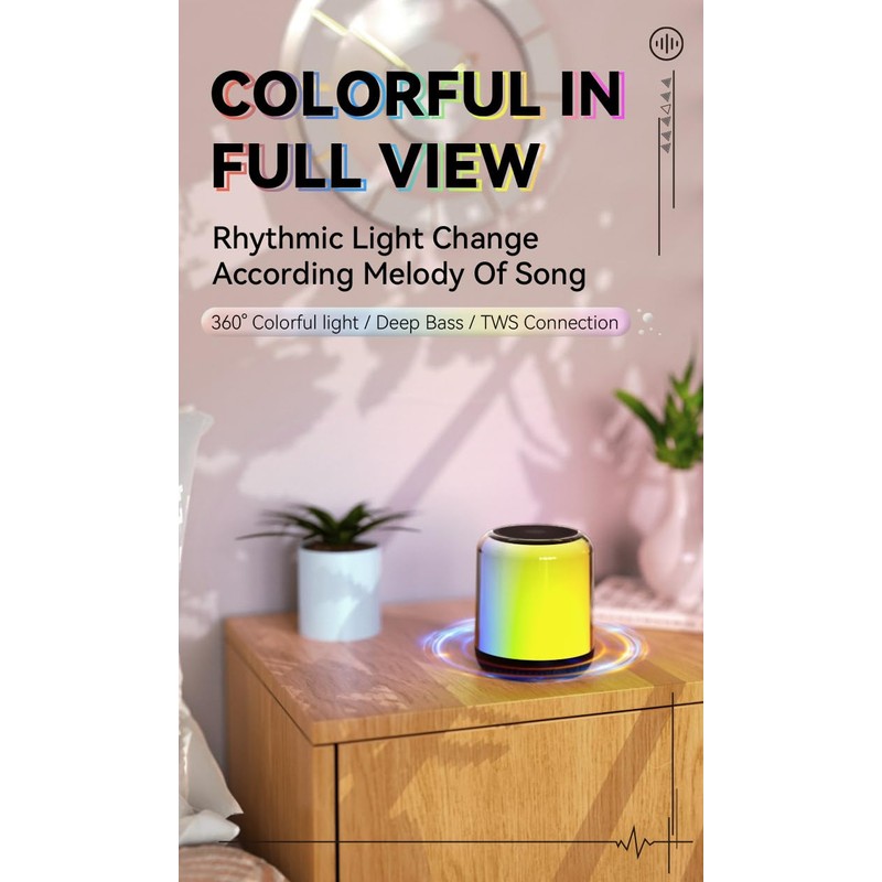 Sparrow2Trade Aura-Sync Surround TWS/RGB-Color Speaker, Small, Brown