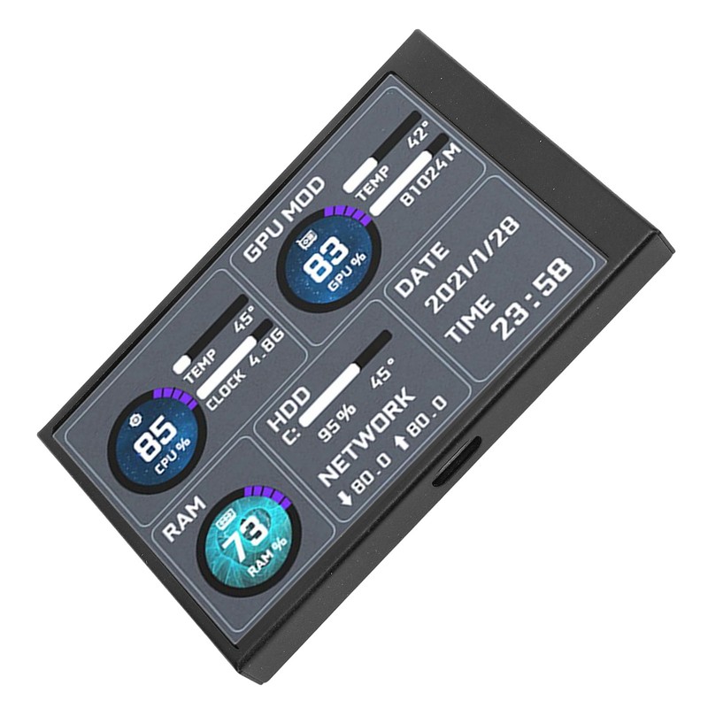 3.5inch IPS Secondary Screen USB C Computer Temperature Display Sub