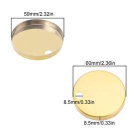 HAFRILY 4Pcs 60mm Toilet Seat Hinges Cover Stainless Steel Toilet Seat Hinge Fixings Covers for Toilet Blind Holes Gold