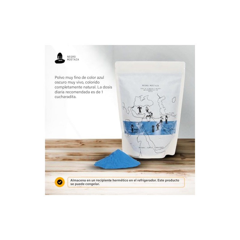 NEGRO MOSTAZA Espirulina Azul en Polvo - bolsa de 500gr