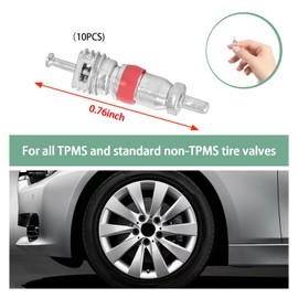 Ziciner 10 PCS Car Tire Valve Stem Cores, Premium TPMS Safe Nickel Plated Auto Valve Cores, Universal Vehicle Tire Repair Valves for Cars, SUVs, Bicycles, Trucks, Motorcycles