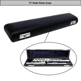 TUOREN Flute Case, Portable 17 Hole B Foot Flute Box PU Leather Surface Protective Storage Case for Flute Players