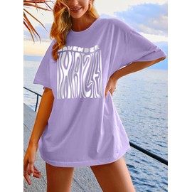 Lavender Shirt Women y2k Shirt Swift Fan Gift Top Oversized Tshirt Midnight T-Shirt Music Lovers T Shirt Concert Graphic Tee (Purple, S)