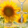 DAOCHONG Sunflower Mustard Seed Cross Necklace for Women Faith Jewelry