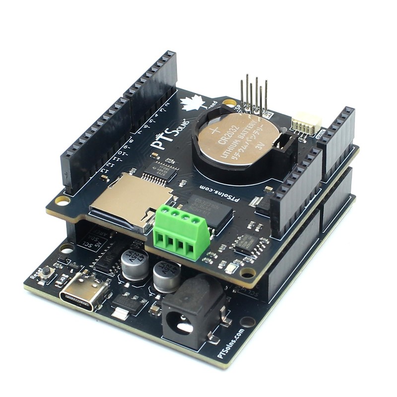 PTSolns RTC MicroSD Data Logging Shield for Uno (Arduino Compatible)