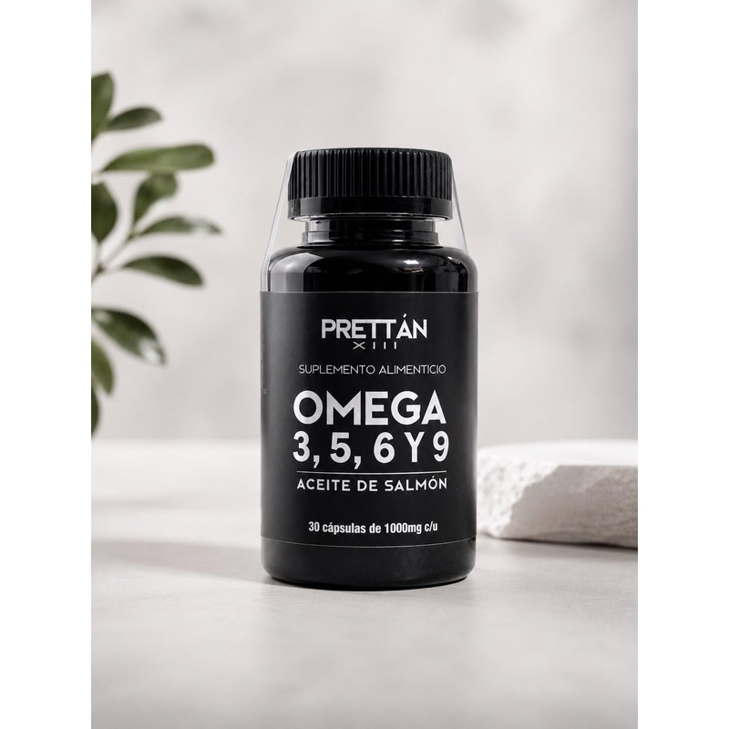 PrettánXIII Omega 3, 5, 6 y 9, aceite de Salmón