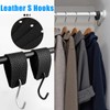 Evponk 10 Pcs Leather S Hooks for Hanging, Metal Hook