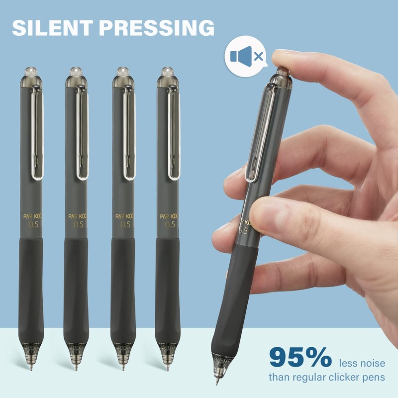 ParKoo Gel Pens Quick Dry Ink Fine Point 0.5mm, Retractable