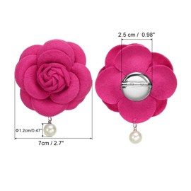 PATIKIL Camellia Flower Brooches, Vintage Fabric Flower Brooches Artificial Pearl Elegant Floral Pins for Women Hat Dress Shirt Tie Corsage, Plum Red