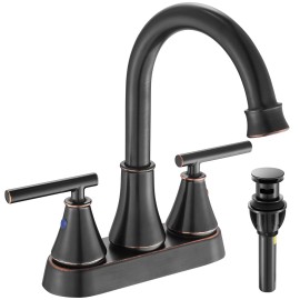 Fransiton Bathroom Sink Faucet 4 Inch 2 Handle Centerset Oil Rubbed Bronze Lead-Free Mo...