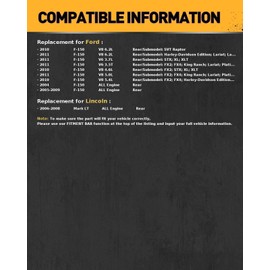 KAC - 348mm Rear Brake Kit for 2004-2009 Ford F-150, 2010 Ford F-150 5.4L, 2011 Ford F-150 5.0L, 2010 Ford F-150 4.6L, 2011 Ford F-150 3.5T, 2011 Ford F-150 3.7L,Disc Brake Rotors Ceramic Brakes Pads