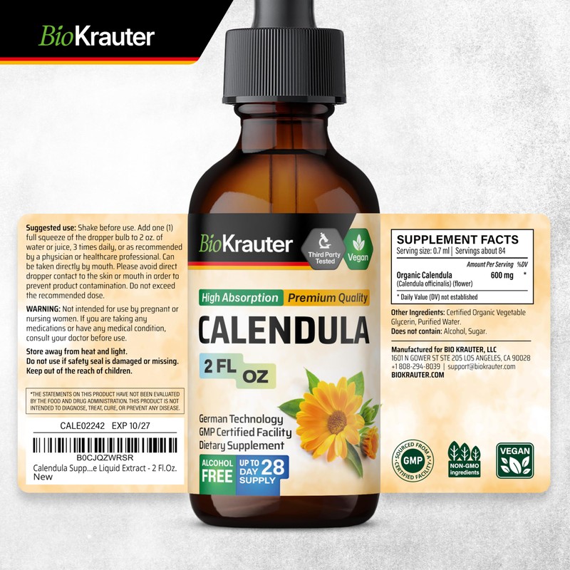 BIO KRAUTER BIO KRAUTER Calendula Tincture 2 Fl. Oz. &