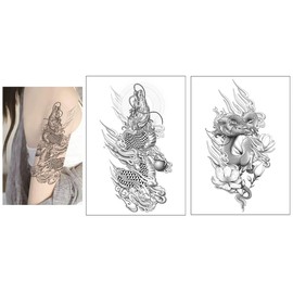 2 Sheets Temporary Dragon Tattoo Arm Tattoos T125 126