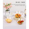 BESTSTAR Clear and Gold Gliter Plastic Serving Bowls 8 Pack