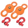 Getanye 2 Pack Snatch Block Towing Pulley w/Shackle Heavy Duty