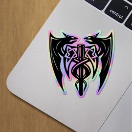 Holographic Decal Stickers of Viking Dragons Premium Waterproof Vinyl Decal Stickers for Laptop Phone Accessory Helmet Car Window Mug Tuber Cup Door Wall Decoration ANDVER354046aHO