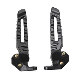 Mokuo Motorcycle Floding Footpegs in Aluminum Alloy Material Compatible with Yamaha Zuma Bws 125cc 2021+,Chinese Scooter Tank 150cc,1 Pair Footrest,Black Color