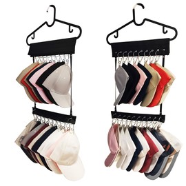 Queens Hat Racks for Baseball Cap Hat Organizer Holder for Closet Hat Storage Rack with 18 Holder Clips