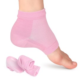 Heel Socks Gel Height Increase Insole Height Elevator Heel Lift Heel Cushion Heel Protector Concealed Foot Bed for Women Men Pink 2.5cm