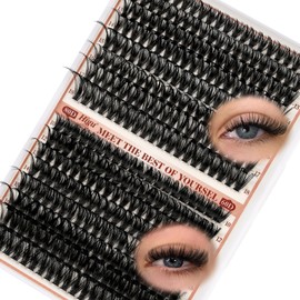 Higu Clace Wispy Cluster Lashes Mixed 10-18mm,320PCS Individual Eyelashes, Natural Lash Clusters Cluster Lashes, Eyelash Extensions Easy to Use at Home Eyelashes Clusters (60D+80D V03)