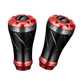 VISPREA Alloy Knob Power Reel Handle Knob Compatible with Shimano Daiwa Daiwa Daiwa Compatible Bait Reel Handle Ball Replacement Screw YU129A (Black-Red)