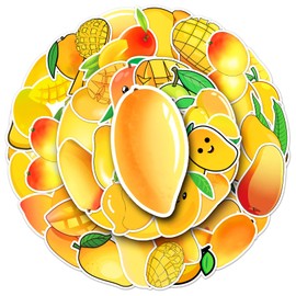 50 Packs Mango Stickers Water Bottles Laptop Phone Motorcycle Computer Guitar Skateboard Hydroflasks Mango Vinyl Sticker Waterproof Aesthetic Trendy Decals for Teens Girls Adults
