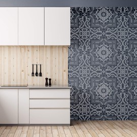 NAKLEO Pinela Tile Reusable Plastic Stencil - 15 x 15 cm - Spanish Flowers Moorish - Moroccan Geometric - Paving Stone Concrete Floor Wall Painting Template Wood