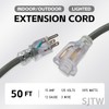 EP 50 Ft Lighted Outdoor Extension Cord - 12/3 SJTW