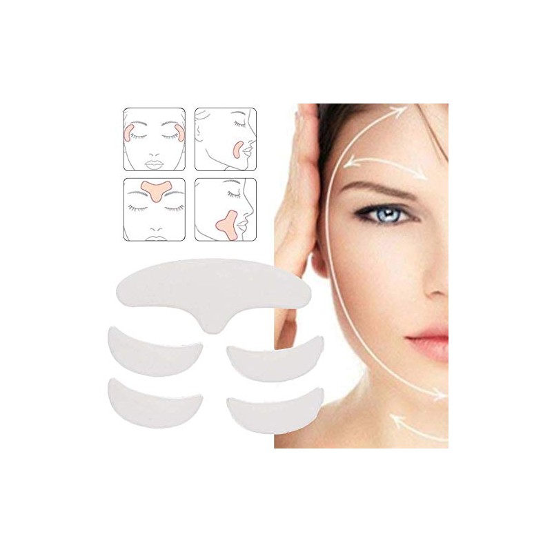 YUYTE Parches de Silicona para Arrugas, 5 Piezas Almohadilla Facial