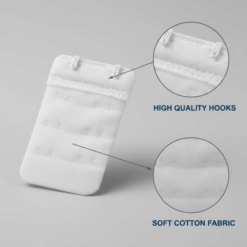 Soft Bra Extender 3 Hook, 6-Pack Comfortable Bra Back Extenders
