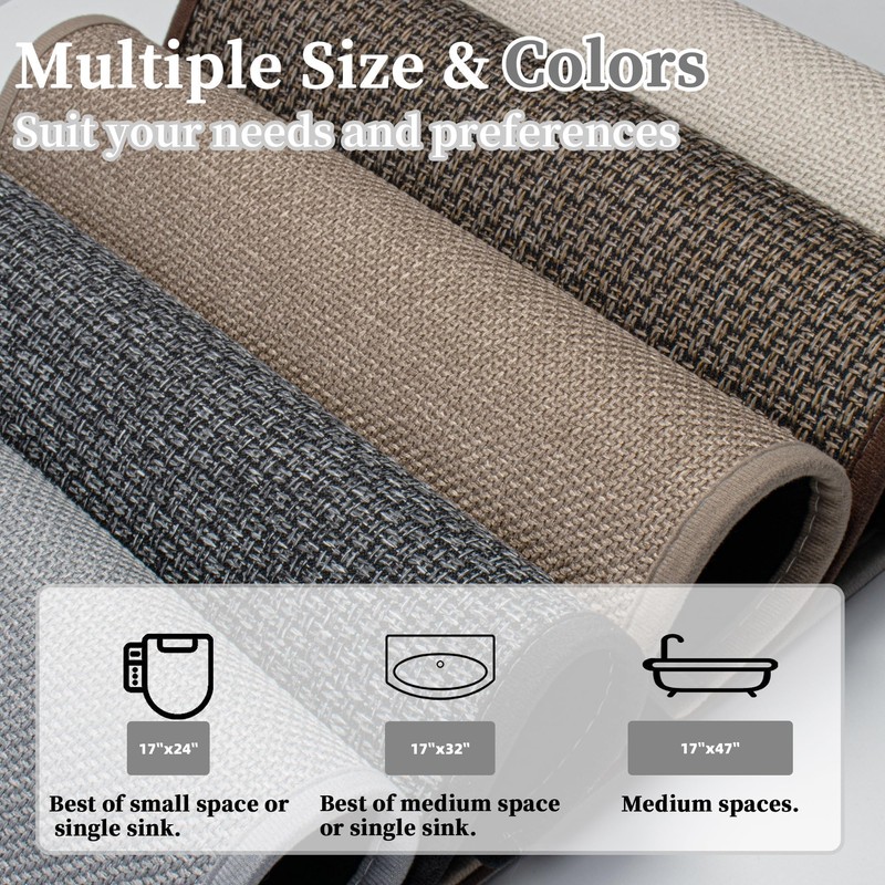 AevitasX Bathroom Rugs Non Slip Bath Mat with Rubber-Backing Braided
