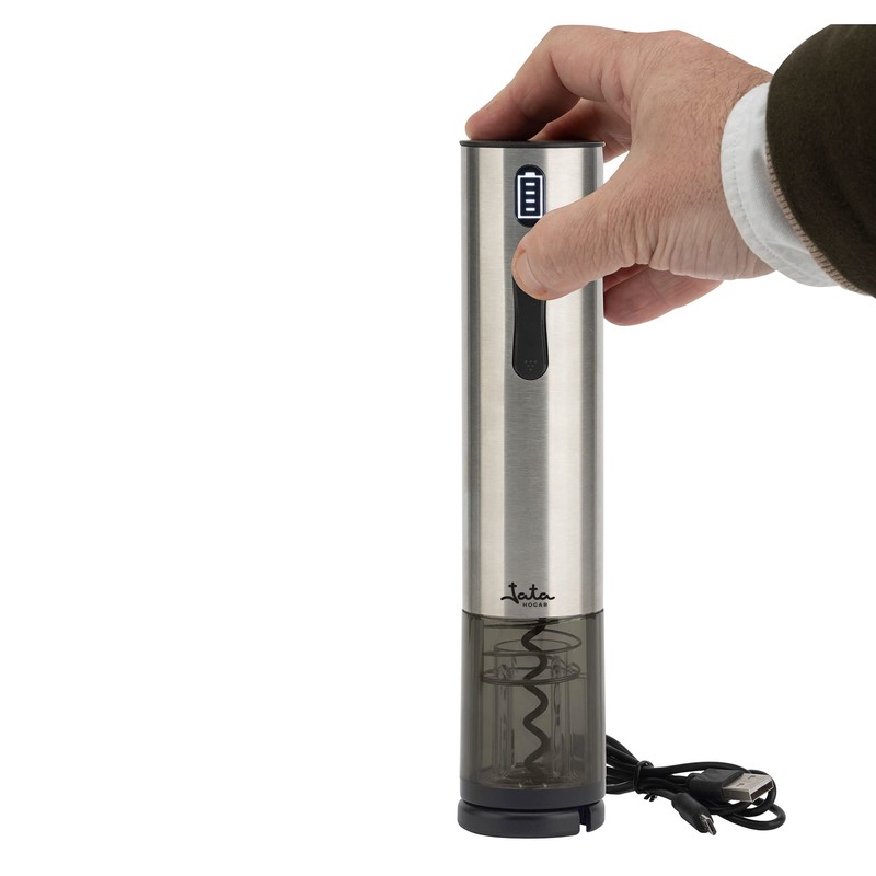 Jata HVIN2201 Electric Wine Opener, Stainless Steel Corkscrew, Suitable for