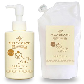 Melt Crack Baby Cream, Baby Moisturizing Cream, Newborn, Face, Whole Body, Moisturizing, Dry Skin, Made in Japan, 7.1 oz (200 g), Active Free (Pump Type 7.1 oz (200 g) + 7.1 oz (200 g) Refill
