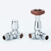 Greened House Oxford Chrome Traditional Corner Thermostatic Radiator Valve TRV