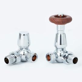 Greened House Oxford Chrome Traditional Corner Thermostatic Radiator Valve TRV Column Radiator