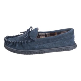 Cotswold Alberta Slip On Moccasin Slippers Mens Navy