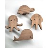 PLT Sea Animals Wall Hook Made of Untreated Walnut Wood