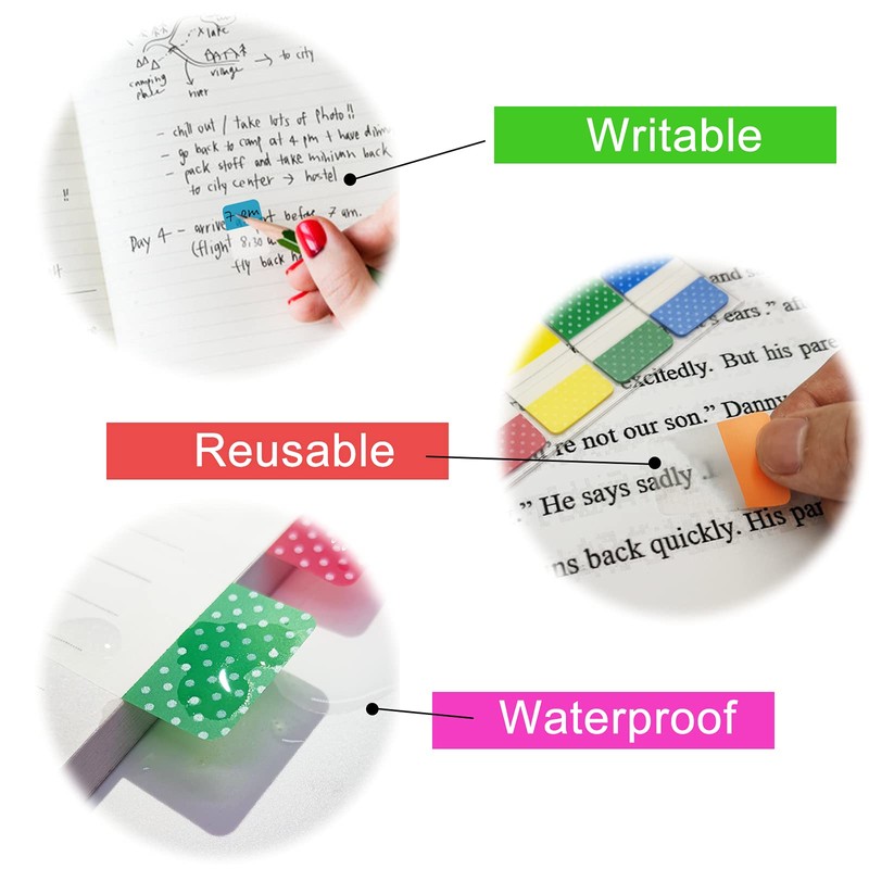 KICNIC Sticky Index Tabs 480 Pieces, 1 Inch Divider Tabs