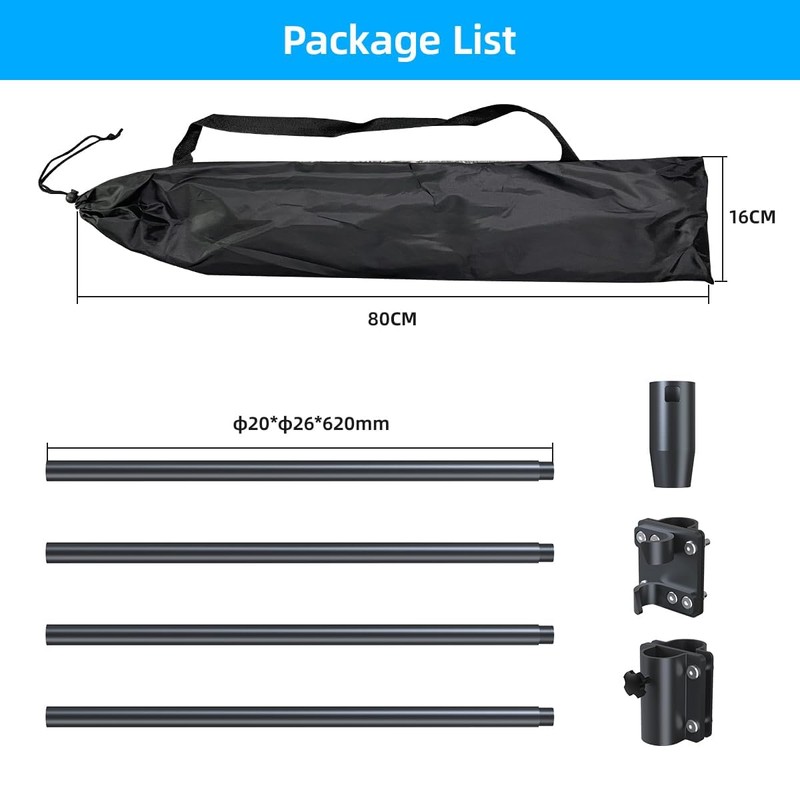 Starlink Flag Pole Mount for RV Ladders Starlink Pole Mounting