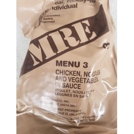 LoJo Surplus 2022 Genuine Military MRE Meals Ready to Eat with Inspection Date 2022 or Newer (Chicken Noodle, and Vegetables)
