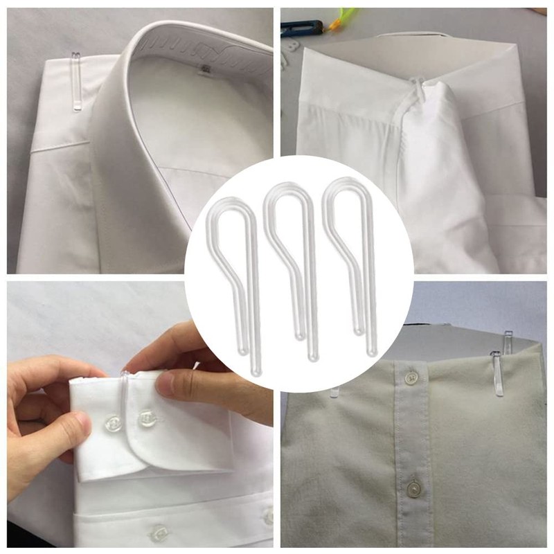 100pcs U Shape Clear Durable Plastic Alligator Clips Shirts Folding