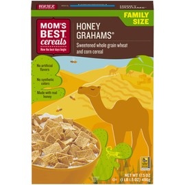 Mom's Best Honey Grahams Breakfast Cereal, Honey Graham Cereal Made with Real Honey, No High-Fructose Corn Syrup, No Artificial Flavors or Preservatives, Kosher Dairy, 17.5 OZ Box (Pack of 14)